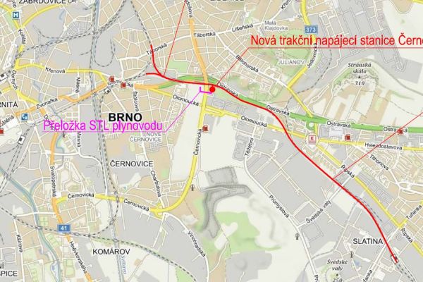 Výstavba uzlové trakční napájecí stanice Brno - Černovice